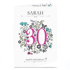 Personalize your own printable & online 30th birthday cards. 30th Birthday Cards Funny Personalised 30th Birthday Cards For Him Her Uk Card Factory