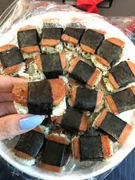 Mini Spam Musubi Potluck Ideas Halloweenpotluckideas Mini Spam Musubi Potluck Ideas Halloween Food Dinner Spam Musubi Halloween Food Appetizers