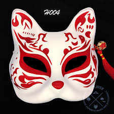 Half Face Kitsune Mask The Evil Kitsune Mask Kitsune Evil