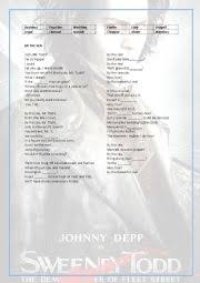 Down by the sea married nice and proper! Sweeney Todd The Demon Barber Of Fleet Street By The Sea Lyrics With Gap Filling Exercise Esl Worksheet By Meryemyavuz