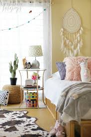 This plush, funky space is a perfect oasis from the stresses of the day. Global Bohemian Bedroom Makeover For A Girl Up To Date Interiors