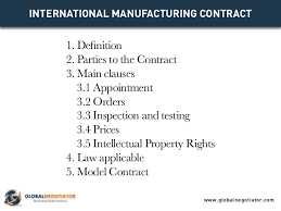 International Manufacturing Contract Contract Template And Sample