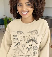 Dinosaur Sweatshirt, Dinosaur Shirt, Dinosaur Sweater, Unique Sweatshirt  for Women, Dino Sweatshirt, Fossil Sweatshirt, Dinosaur Skeleton