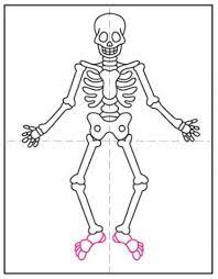 Easy How To Draw A Skeleton Tutorial And Skeleton Coloring Page
