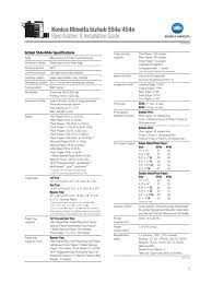 Konica minolta c353 series pcl app for printing from android devices to konica minolta's printers. Konica Minolta Bizhub 554e 454e Spec And Install Guide Fax Paper