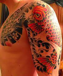 Koi 1 2 Sleeve Second Session Colour Phil Cisco Maximum Tattoo Deerfield Il Koi Tattoo Design Koi Dragon Tattoo Koi Tattoo