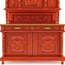 The buffet features wood carved decorative elements along the top border and side borders. Classical Antique Furniture Breton Dining Room Buffet 3d Model 19 Fbx 3ds Max Free3d