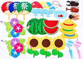 壁面飾り工房 夏の壁面つめあわせ 夏 ６月 ７月 ８月 介護施設 デイサービス 老人ホーム 幼稚園 保育園 学校 花火 製作 夏祭り 飾り付け 花火 工作