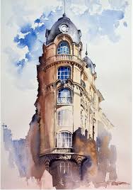 Parisienne Parisienne Architecturaldrawing Architectural Drawing Watercolor Watercolor Architecture Architecture Painting Watercolor Landscape