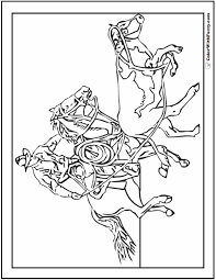 Free printable rodeo coloring pages. Cowboy Horse Coloring Page