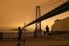 While wildfires are a natural part of california's landscape, the fire season in california and across the west is starting earlier and ending later each year. California Wildfires Smoke Turns Skies Orange Bbc News