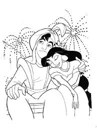 Abu gives magic lamp to aladdin disney coloring. Aladdin And Princess Jasmine Coloring Page 1001coloring Com