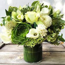The So Fresh So Green Arrangement In Los Angeles Ca The Petal Workshop White Flower Arrangements Flower Arrangement Designs Flower Arrangements