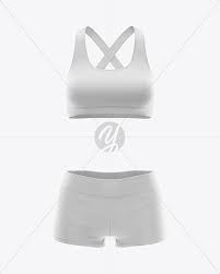 Download Women S Fitness Kit Mockup Front View In Apparel Mockups On Yellow Images Object Mockups