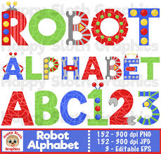 Das ist ein spannendes projekt: Robot Alphabet Clipart Set Personal And Commercial Use Etsy Norway