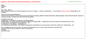 Our cfo job description may be copied and pasted, modified, shared, distributed and/or used as desired. Financial Accountant Offer Letters