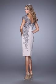 Knee Length Champagne And Grey Dress 78316 Catherines Of Partick Cocktail Dresses With Sleeves Bride Dress Embellished Cocktail Dress