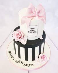 50th Birthday Chanel Gift Box Cake 50th Birthday Cake For Women 60th Birthday Cakes Elegant Birthday Cakes