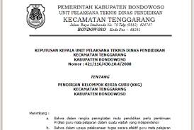 Contoh Sk Pendirian Kelompok Kerja Guru Kkg Fkkg Bondowoso Sekolah Pemerintah Kerja