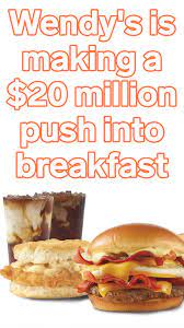 Wendy S Is Making A 20 Million Push Into Breakfast With Menu Items Like A Coffee Infused Frosty And A Breakfast Baconator Menu Items Breakfast Breakfast Menu