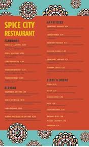 Blackboard restaurant menu style is a very minimalistic blend of classic and modern times with sleek layout style which is 7. Indian Menu Template Designs Easy To Edit Musthavemenus Indian Menu Design Menu Card Design Menu Design