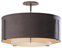Shop ylighting for hubbardton forge lighting and the best in modern lighting, plus fan categories all ceiling fans led ceiling fans flush mount ceiling fans outdoor ceiling hubbardton forge believes in doing things the right way, never sacrificing quality and skill for the sake of the mass market. Hubbardton Forge Exos Double Shade Semi Flush Flush Mount Ceiling Lighting By Lampclick Houzz