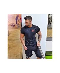 Mens Wear Tee Cotton Gym Bodybuilding Tops Fitness Shirt Sportswear