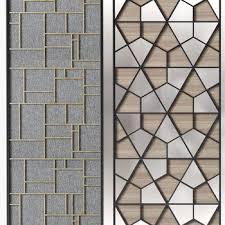 Contemporary Screen Partition 3d Model Feature Wall Design Wooden Partition Design
