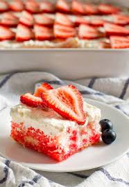 Strawberry Jello Poke Cake Recipe Culinary Hill Recipe Cake Recipes Strawberry Poke Cakes Cookies Recipes Chocolate Chip