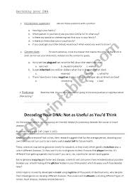 Decoding Your Dna Esl Worksheet By Teachingspeeching