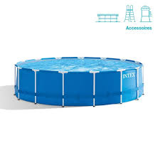 Kit Piscine Metal Frame Ronde Tubulaire Intex 4 57 X 1 22 M