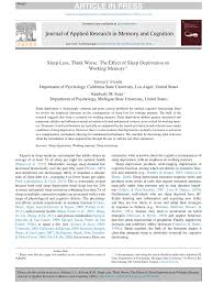 Pdf Sleep Less Think Worse The Effect Of Sleep Deprivation On Working Memory