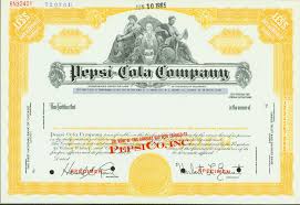 Pepsi Cola Company Stock Certificate 1965