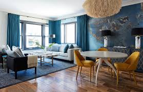 In the dark blue living area of this manhattan apartment, schumacher fabrics cover the. 11 Incredible Blue Living Room Colour Scheme Ideas Luxdeco