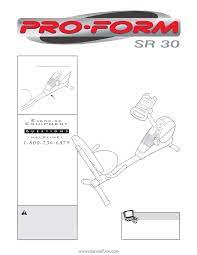 Proform pfex2992.0 sr30 exercise bike parts. Proform Sr30 English Manual