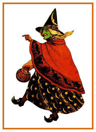 Witches silhouette cross stitch pattern fabric: Vintage Halloween Scene 309 Folk Art Witch Counted Cross Stitch Pattern Ebay