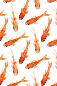 Aesthetic Black And White Koi Fish Wallpaper Colorful Fabrics Digitally Printed By Spoonflower Goldfish Orange Wallpaper Goldfish Wallpaper Watercolor Fish