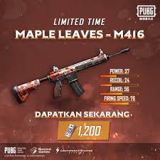Pubgm Release Skin Maple Leaves M416 Tanpa Gacha Harga 1200 Uc Grid Games