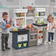 Step 2 lifestyle custom kitchen playset. Amazon Com Step2 Modern Metro Kitchen Modern Play Kitchen Toy Accessories Set 879799 Model Toys Games