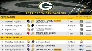 Green bay packers packers gb. Packers Announce 2019 Schedule