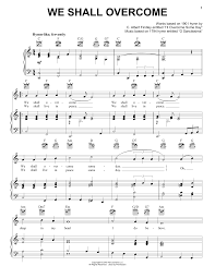 Traditional We Shall Overcome Sheet Music Notes, Chords | Download  Printable Guitar Chords/Lyrics PDF Score - SKU: 162741