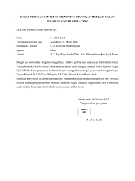 Contoh Surat Pernyataan Tidak Menuntut Diangkat Menjadi Cpns Contoh Seputar Surat
