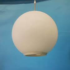 Our glass globe light shades come in a number of sizes from 60mm diameter to 600mm diameter and can be with or without a fitter neck. Big Glass Globe Pendant With Aluminum Reflector By Philips Netherlands 1960s 125588