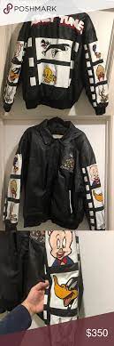 Vintage 1997 Looney Tunes Leather Jacket Xxl Og Jackets Leather Jacket Clothes Design