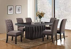Amazon Com Kings Brand Furniture 7 Piece Rectangular Dinette Dining Room Set Table 6 Side Chairs Dining Dining Room Console Contemporary Dining Room Sets