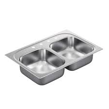 More than 2 kitchen sink moen at pleasant prices up to 37 usd fast and free worldwide shipping! Moen G182154q 18 Gauge Drop In Double Bowl Stainless Steel Kitchen Sink With Two Dimensionally Equal Bowls Stainless Steel Amazon Com