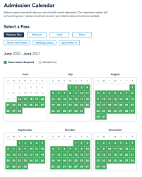 Walt Disney World Passholder admission calendar updated to include  'Reservations Required' dates