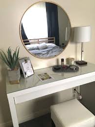 Elegant Minimal And Bright With A Hint Of Midcentury Modern This Vanity Including Accessories Was Created Fo Elegant Home Decor Elegant Bedroom Home Decor
