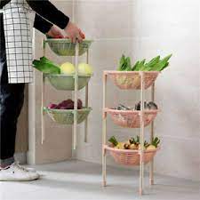 Entdecke 2 anzeigen für regale für obst und gemüse zu bestpreisen. Gemuse Obst Lagerregal Korb Regal Stander Kitchen Organizer 3 Ebenen Ebay