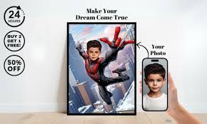 Personalized Spider Man Superhero Portrait,custom Spiderman Portrait,miles  Morales Spiderman Birthday,spiderman Backdrop,spiderman Gift,gift